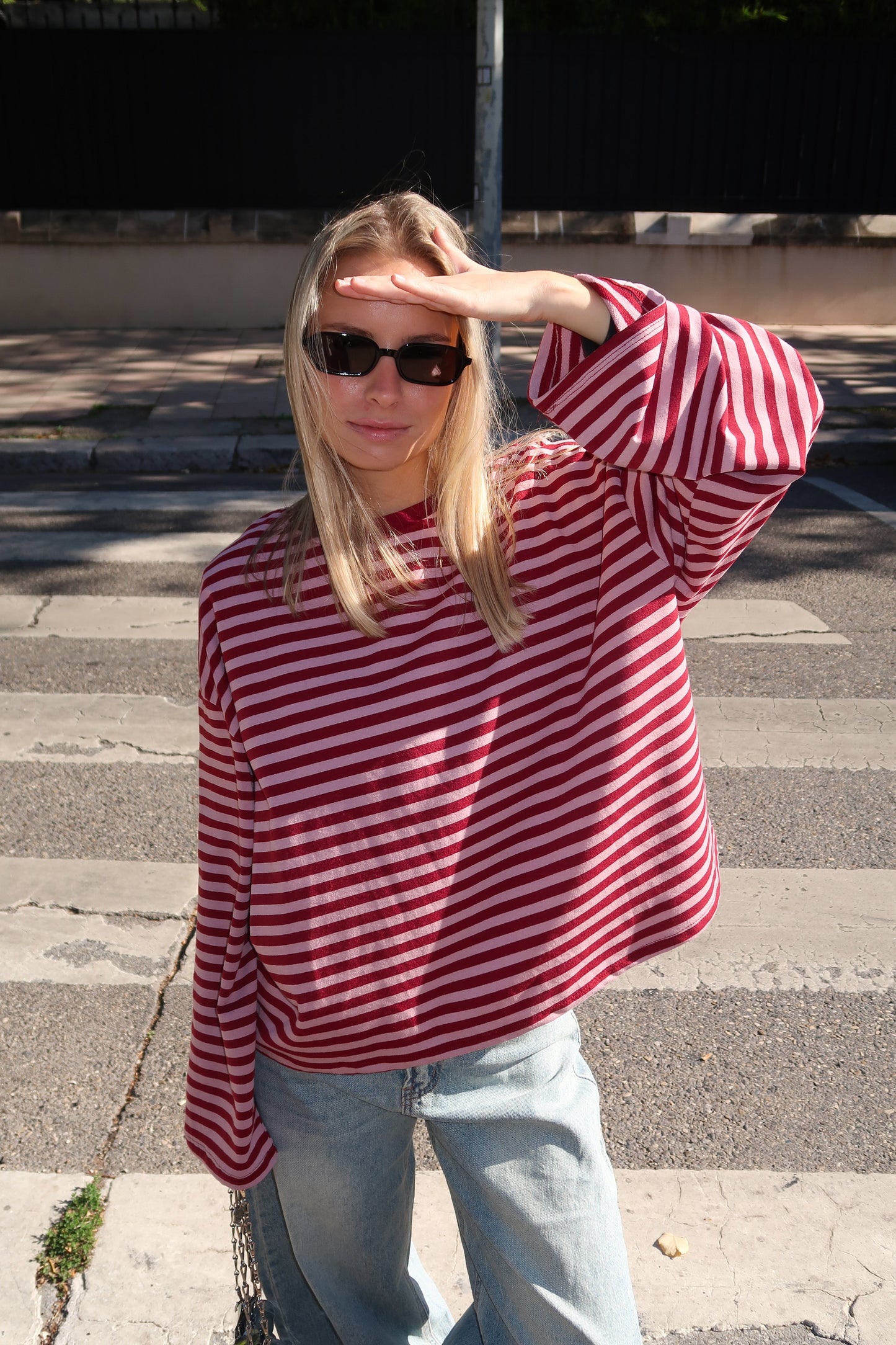 Océane T-Shirt Bordeaux & Pink
