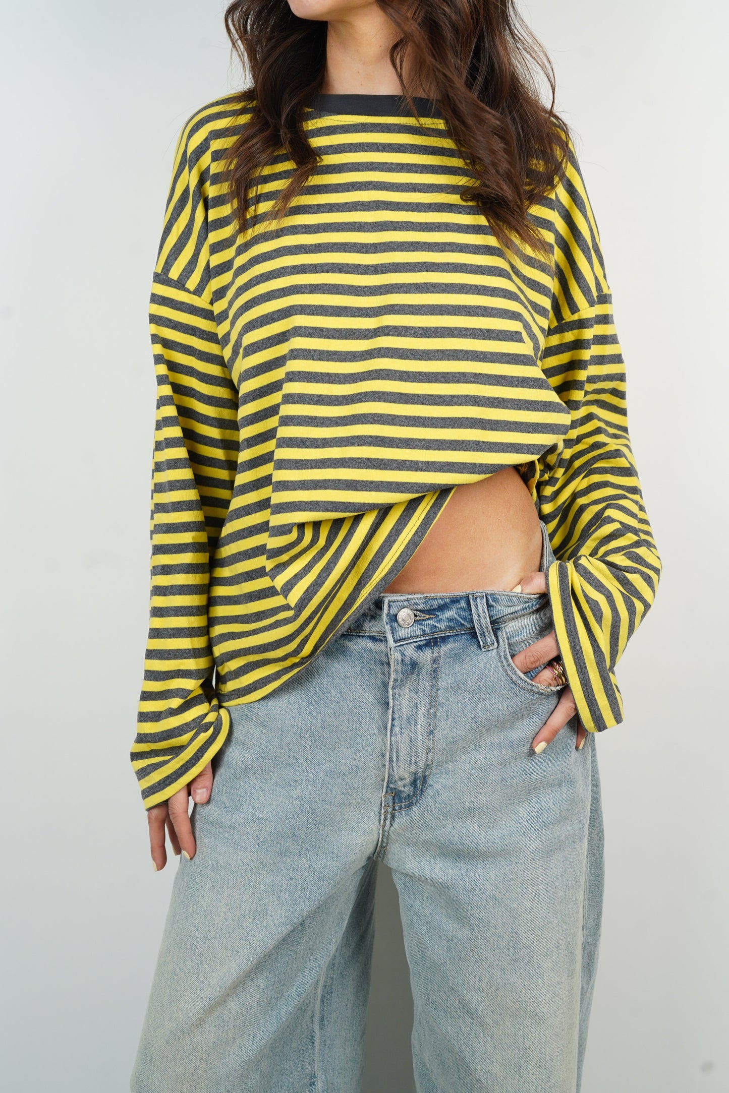 Océane T-Shirt Yellow & Grey