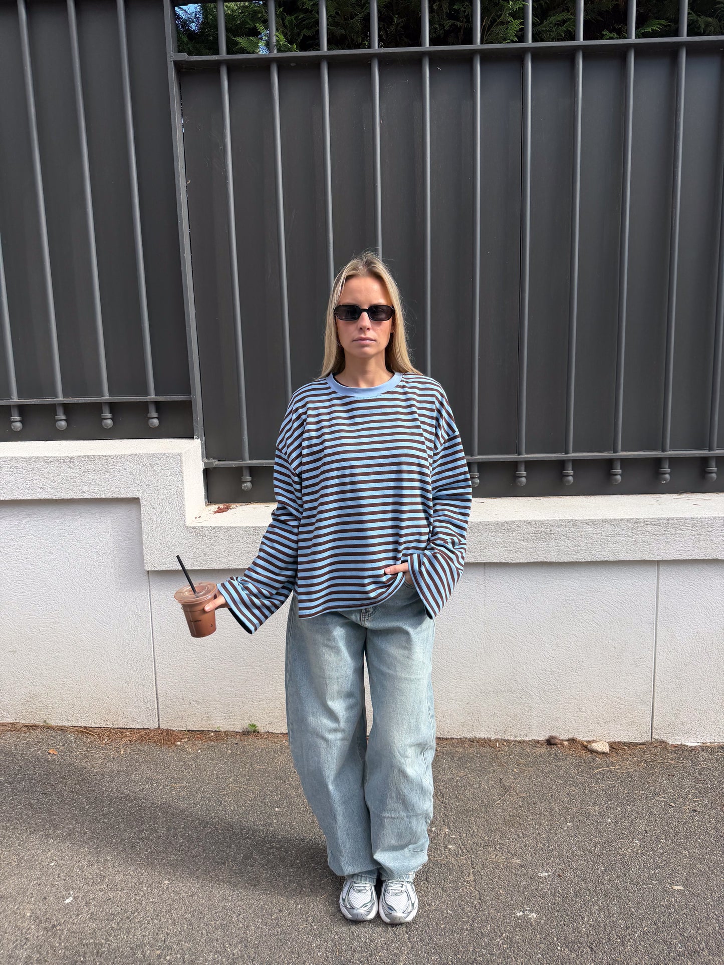 Océane T-Shirt Light Blue & Brown