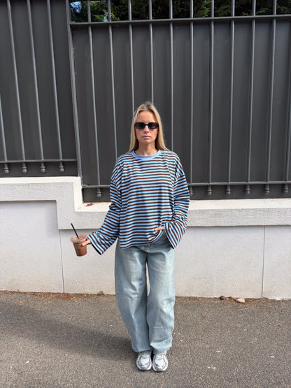 Océane T-Shirt Light Blue & Brown