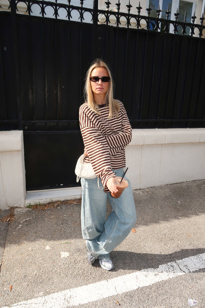 Océane T-Shirt Beige & Brown