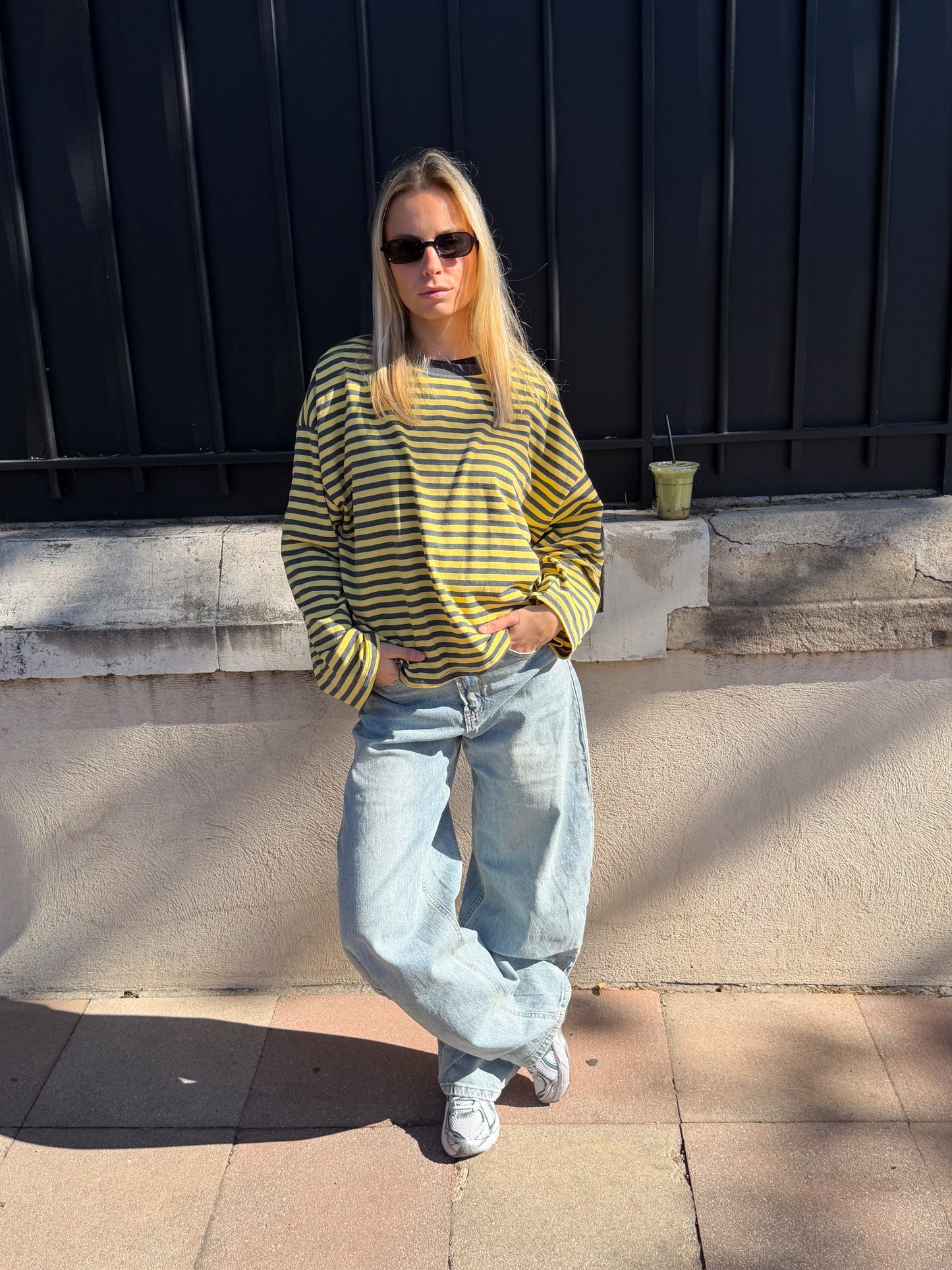 Océane T-Shirt Yellow & Grey