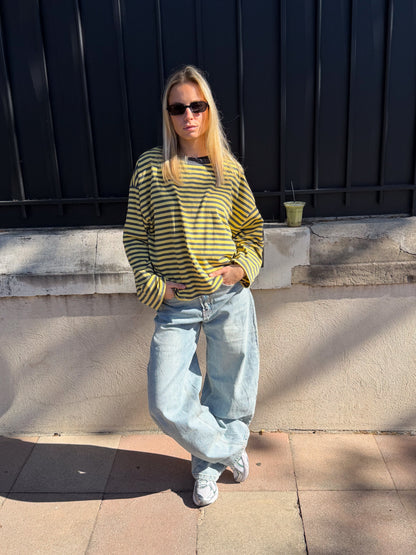 Océane T-Shirt Yellow & Grey