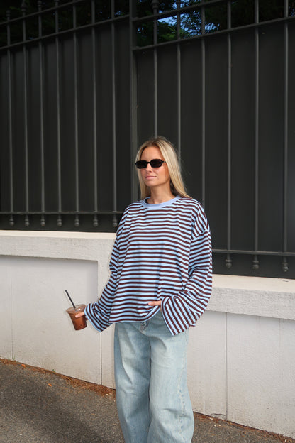 Océane T-Shirt Light Blue & Brown