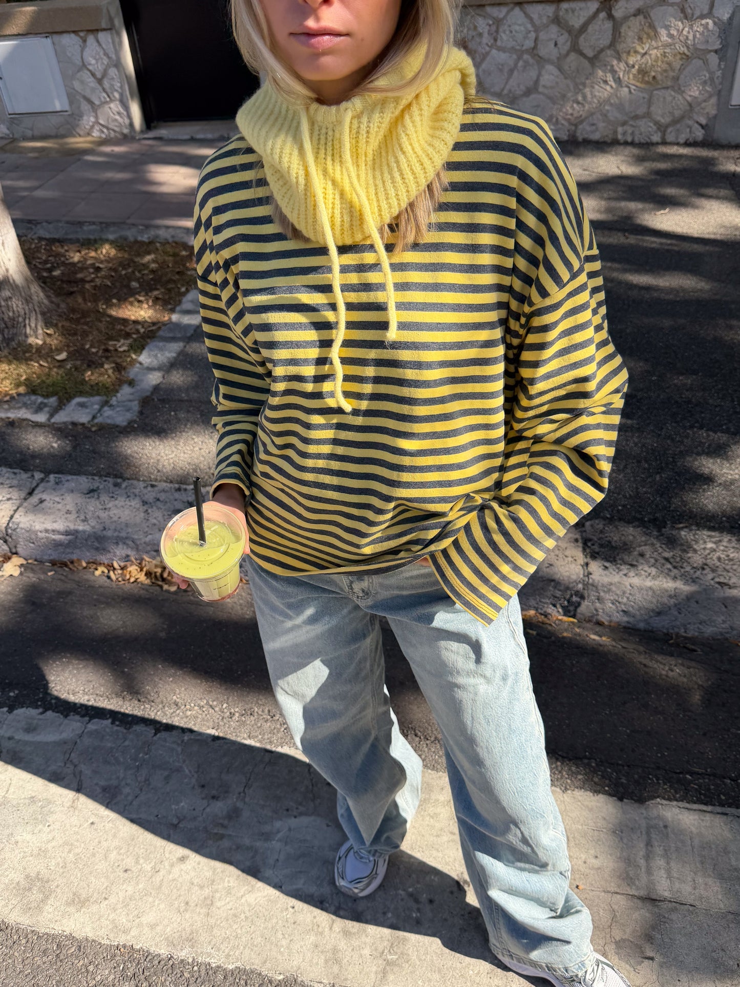Océane T-Shirt Yellow & Grey