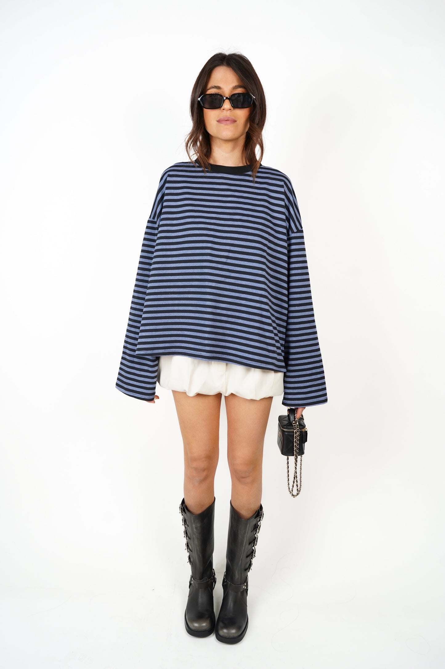 Océane T-Shirt Blue Grey & Black