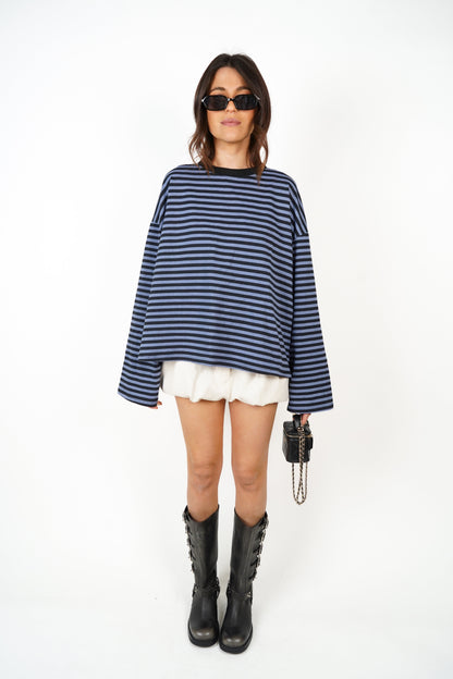 Océane T-Shirt Blue Grey & Black
