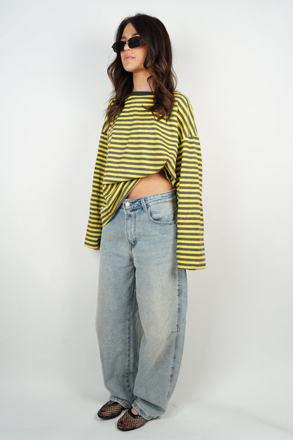 Océane T-Shirt Yellow & Grey