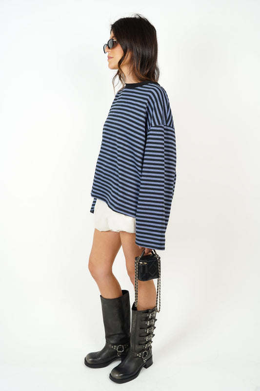 Océane T-Shirt Blue Grey & Black