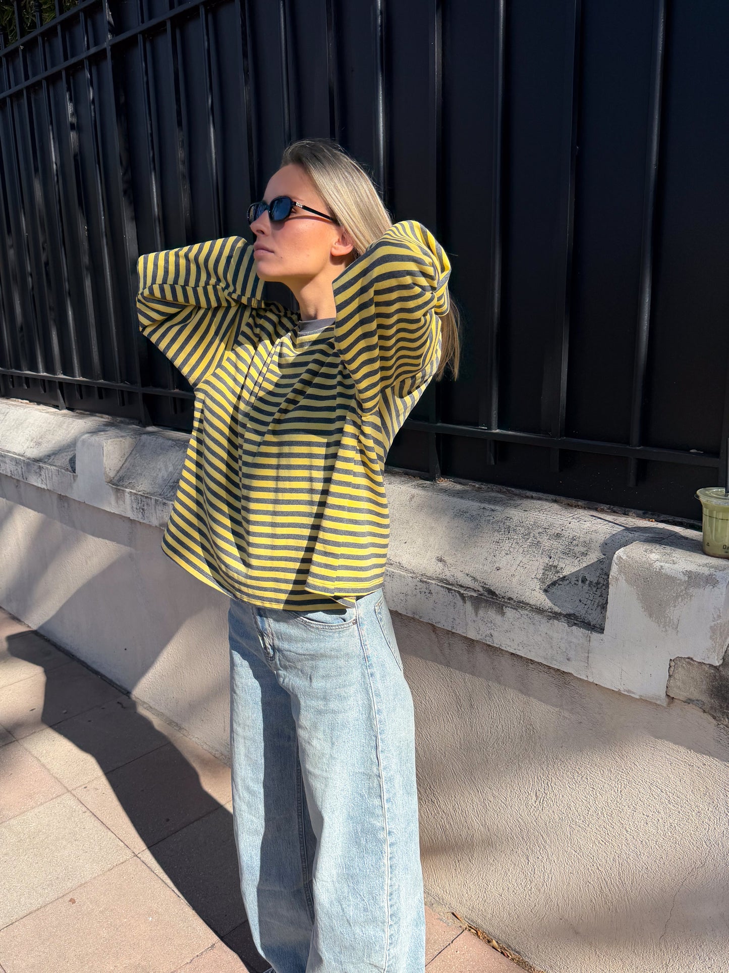 Océane T-Shirt Yellow & Grey