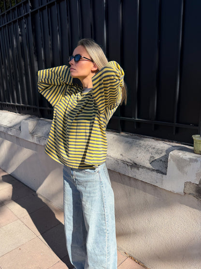 Océane T-Shirt Yellow & Grey