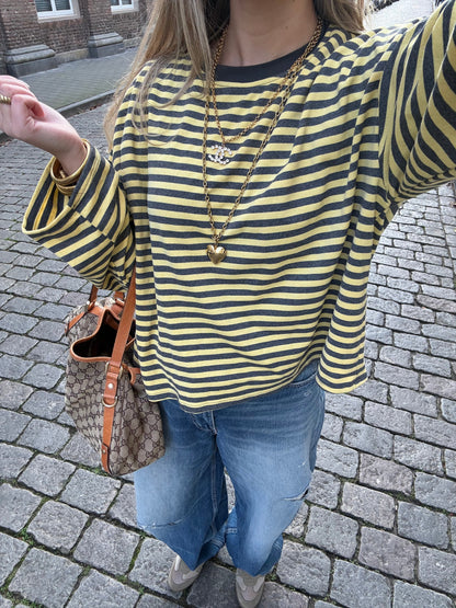 Océane T-Shirt Yellow & Grey