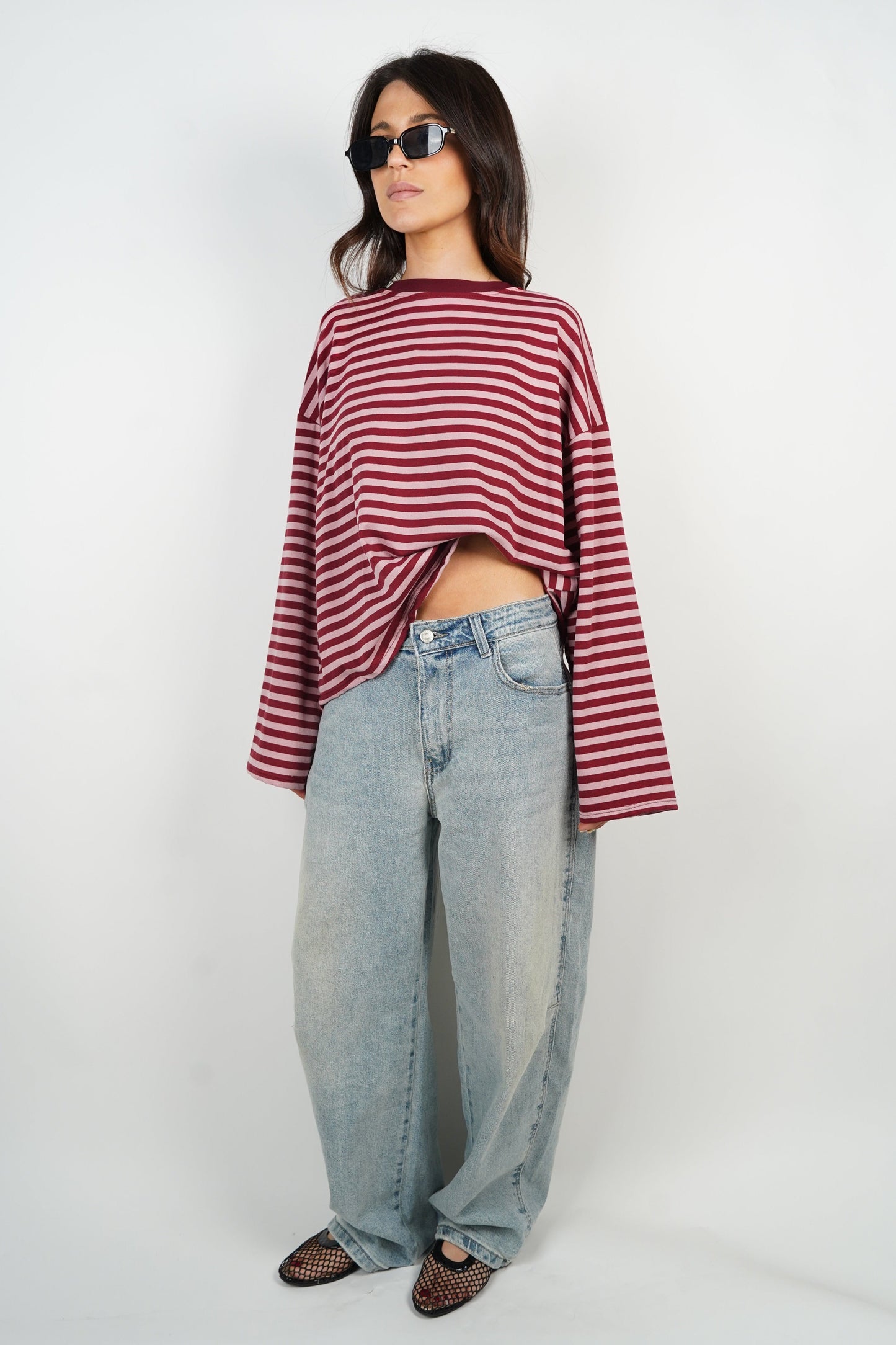 Océane T-Shirt Bordeaux & Pink