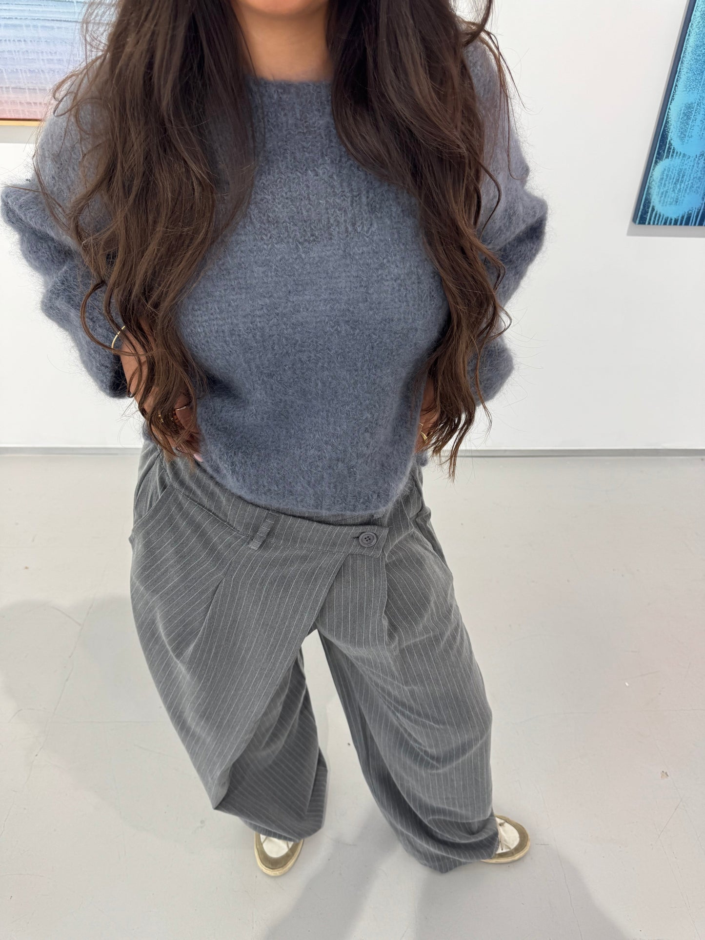 Bennie Trousers Grey Striped