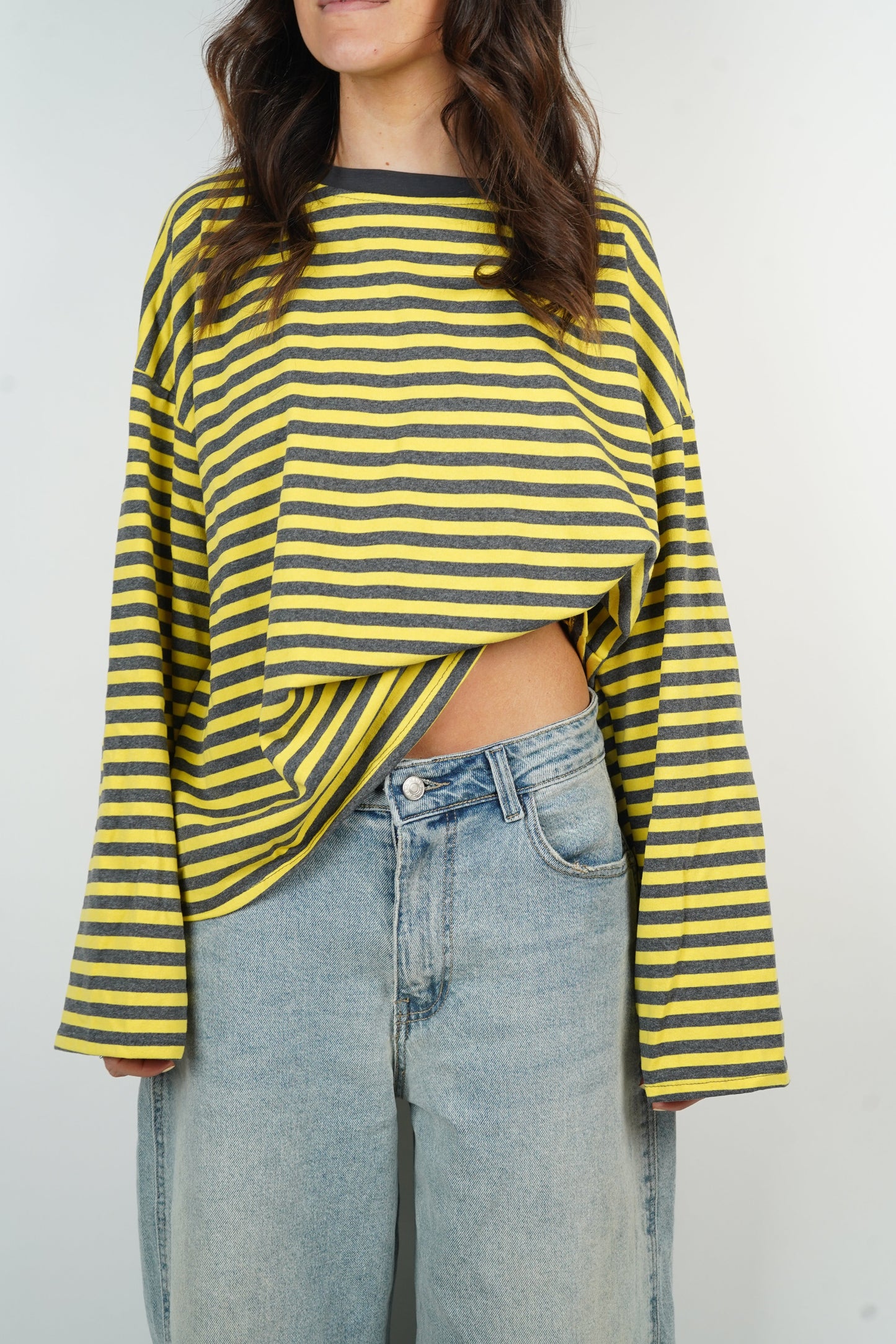 Océane T-Shirt Yellow & Grey