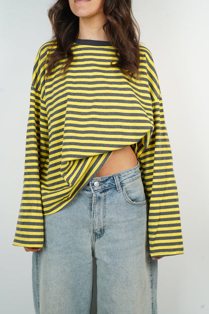 Océane T-Shirt Yellow & Grey
