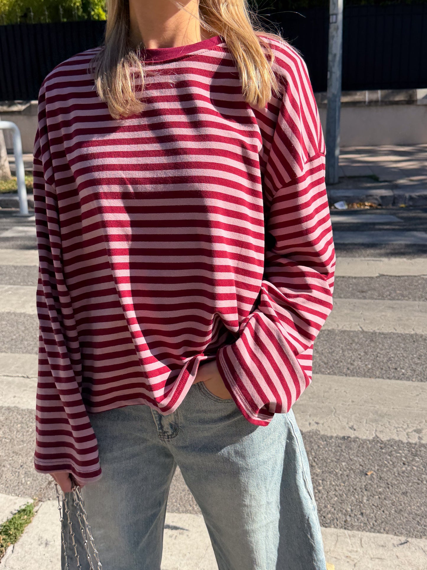 Océane T-Shirt Bordeaux & Pink