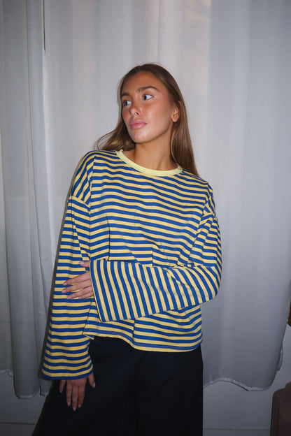 Océane T-Shirt Yellow & Royal Blue