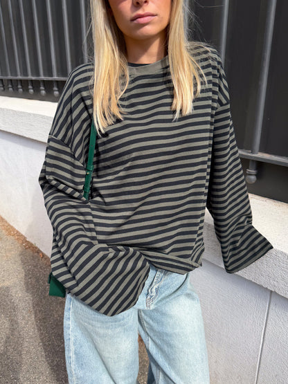 Océane T-Shirt Khaki & Black