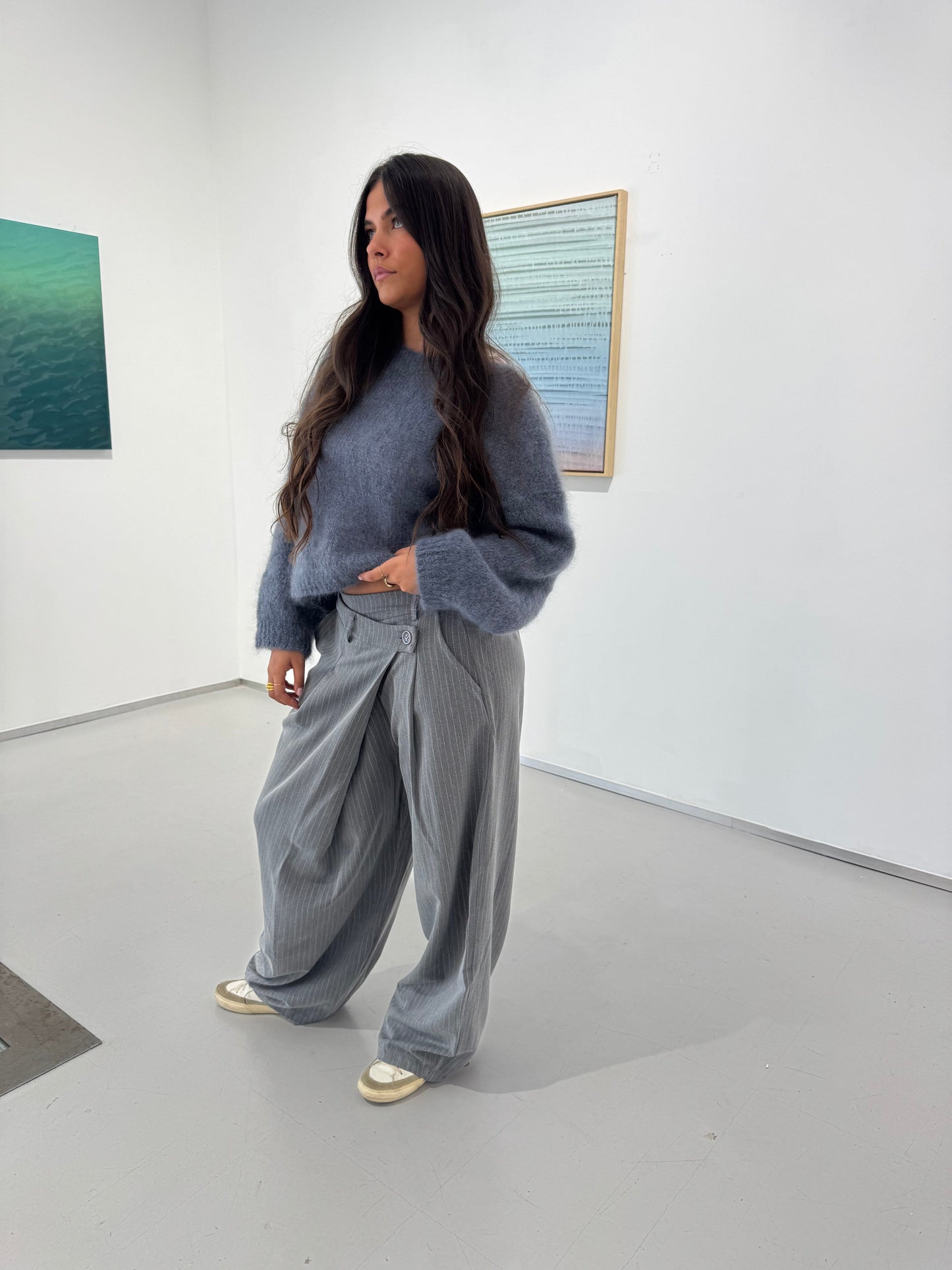 Bennie Trousers Grey Striped